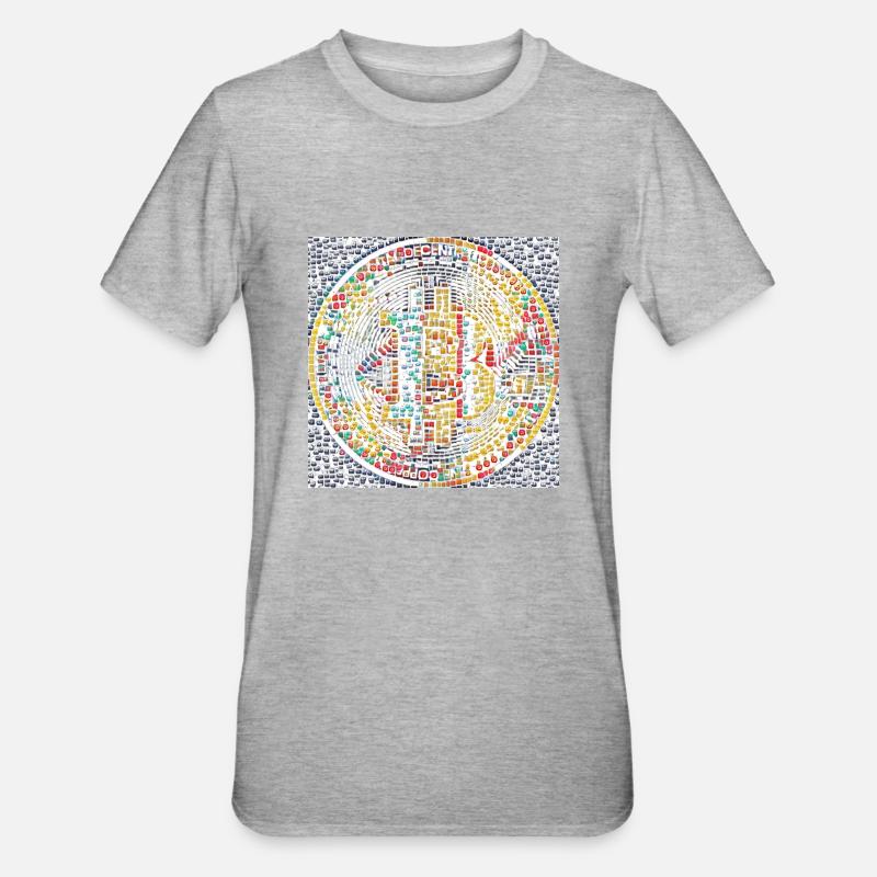 Bitcoin - Unisex Polycotton T-Shirt - heather grey