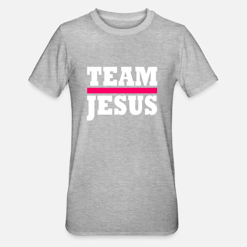 Team jesus - T-shirt polycoton Unisexe - gris chiné