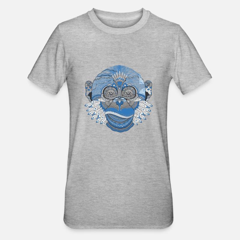 Abstrakter Affe Geschenk Geschenkidee - Unisex Polycotton T-Shirt - Grau meliert