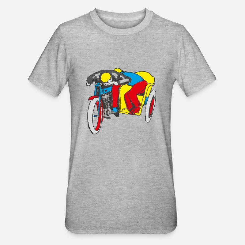 POP UP SIDE CAR - Unisex Polycotton T-Shirt - heather grey