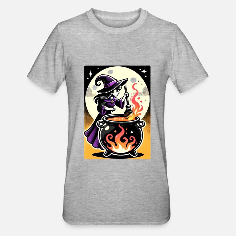 Devils Witch Design - Unisex Polycotton T-Shirt - heather grey