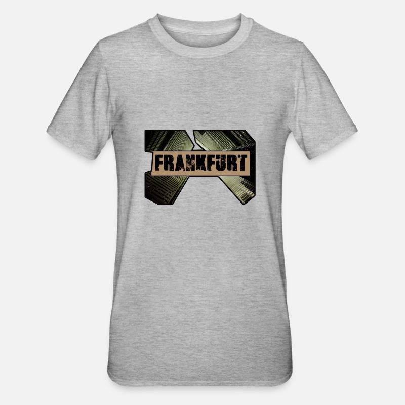 frankfurt,skyline,häuser,hochhäuser,ffm - Unisex Polycotton T-Shirt - Grau meliert