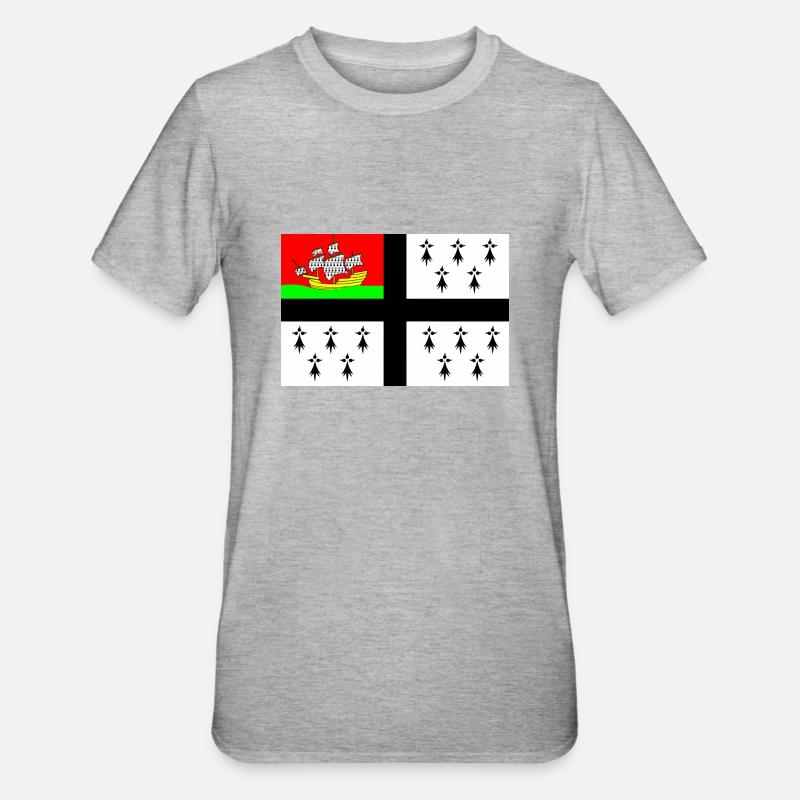 Drapeau de Nantes - T-shirt polycoton Unisexe - gris chiné
