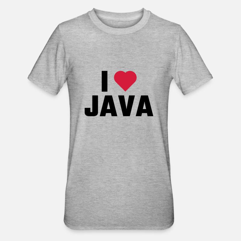J'aime java - T-shirt polycoton Unisexe - gris chiné