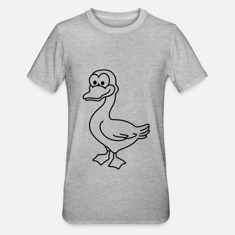 Gans Comic Tier - Unisex Polycotton T-Shirt - Grau meliert