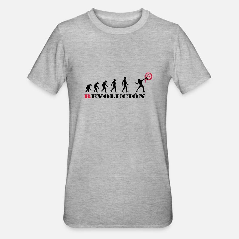 r-evolution, evolution, revolution, street art, - Unisex Polycotton T-Shirt - heather grey