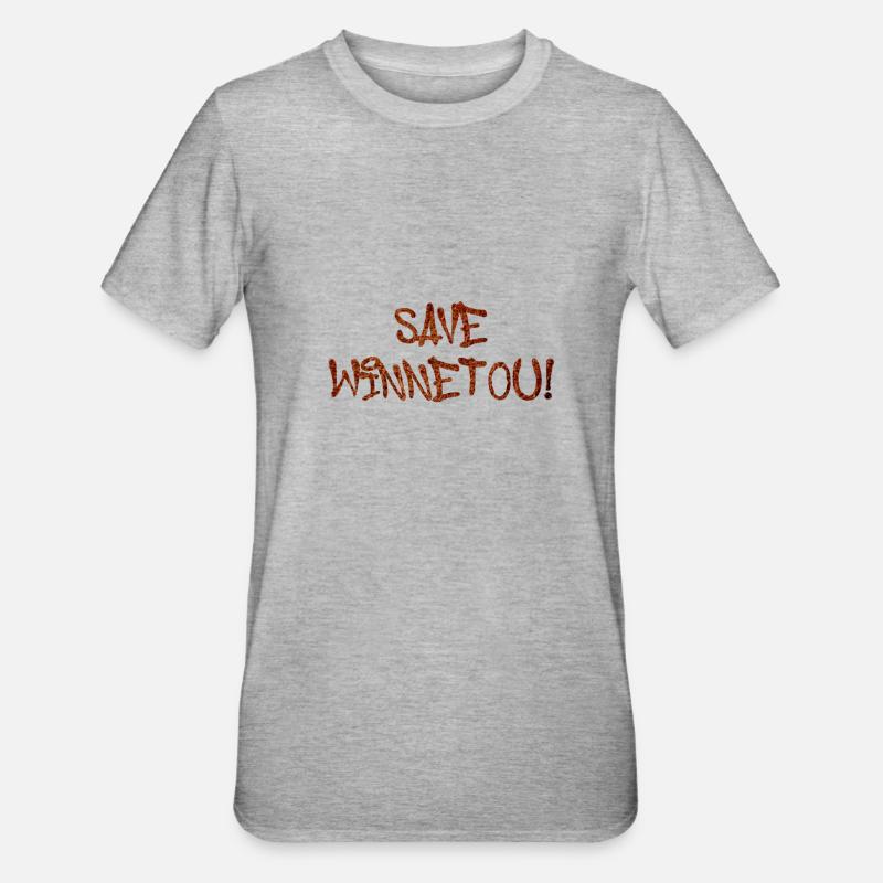 save winnetou,font,typo,black,western,brown - Unisex Polycotton T-Shirt - heather grey
