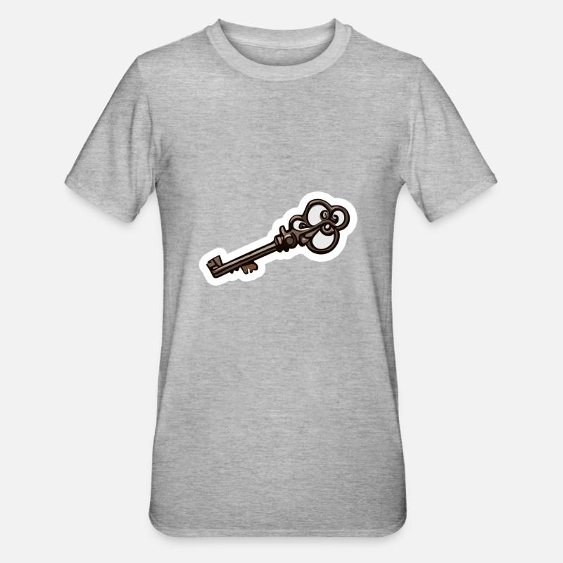 Key / Lock / Locked / Security - Unisex Polycotton T-Shirt - heather grey