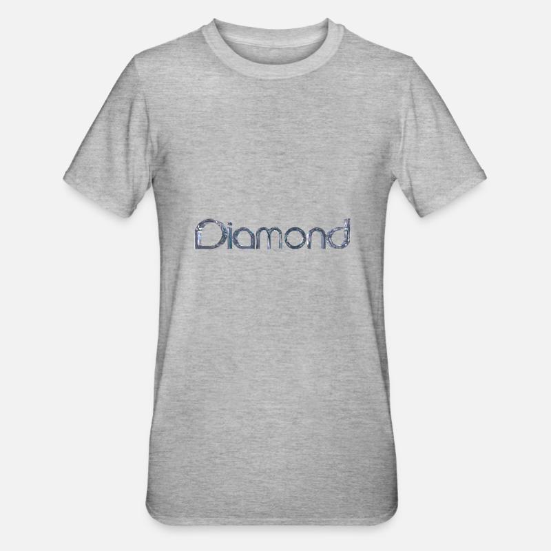 Stilisierter Text mit Diamant - Unisex Polycotton T-Shirt - Grau meliert