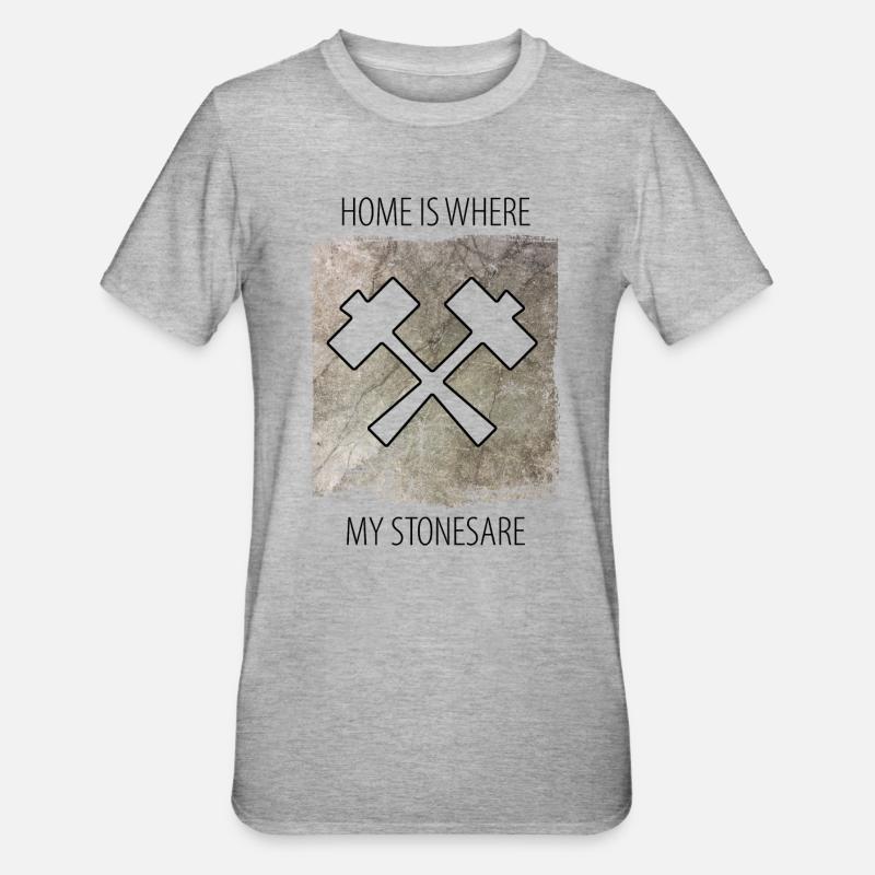 Steinmetz Steinbildhauer Spruch - Unisex Polycotton T-Shirt - Grau meliert