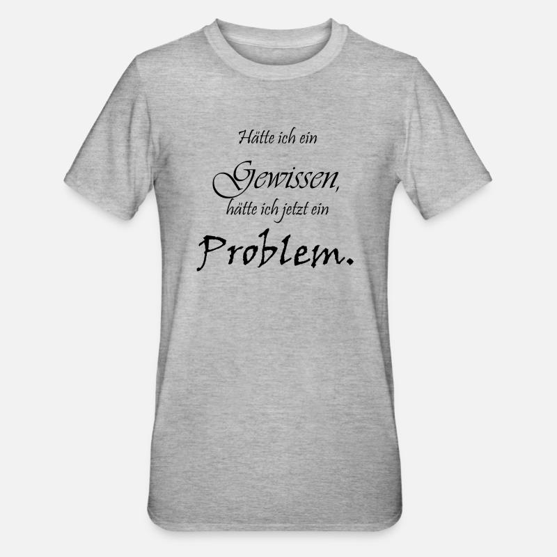 Gewissen Problem - Unisex Polycotton T-Shirt - Grau meliert