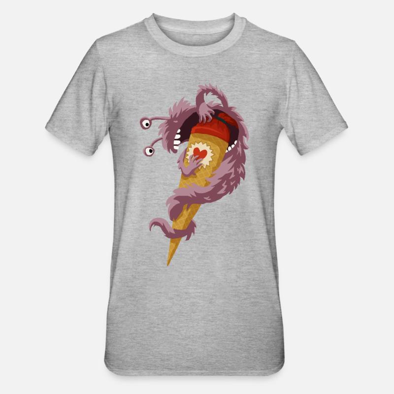 Cône d’école Monster - T-shirt polycoton Unisexe - gris chiné