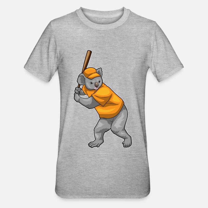 Batte de baseball Koala - T-shirt polycoton Unisexe - gris chiné