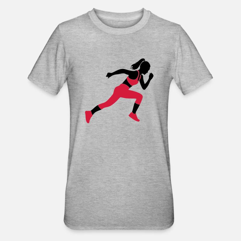 Sprinterin - Unisex Polycotton T-Shirt - Grau meliert