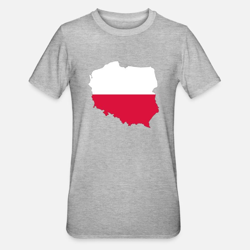 Pologne Pays Cadeau - T-shirt polycoton Unisexe - gris chiné