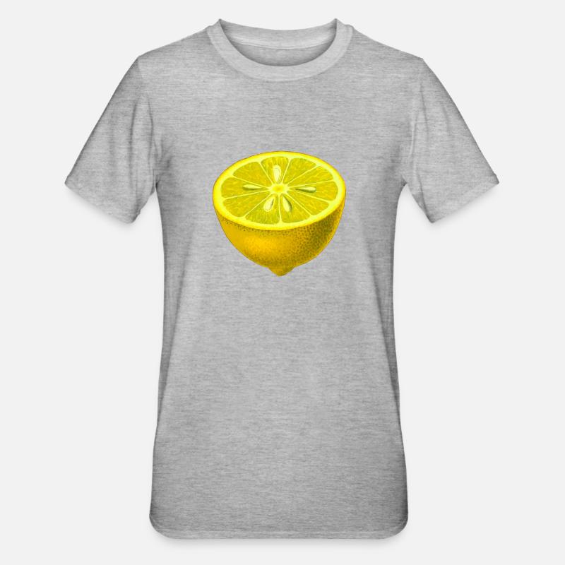 Zitrone - Unisex Polycotton T-Shirt - Grau meliert