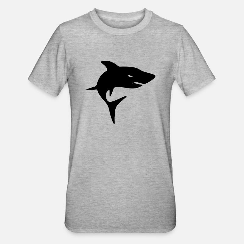 SHARK - Unisex Polycotton T-Shirt - heather grey