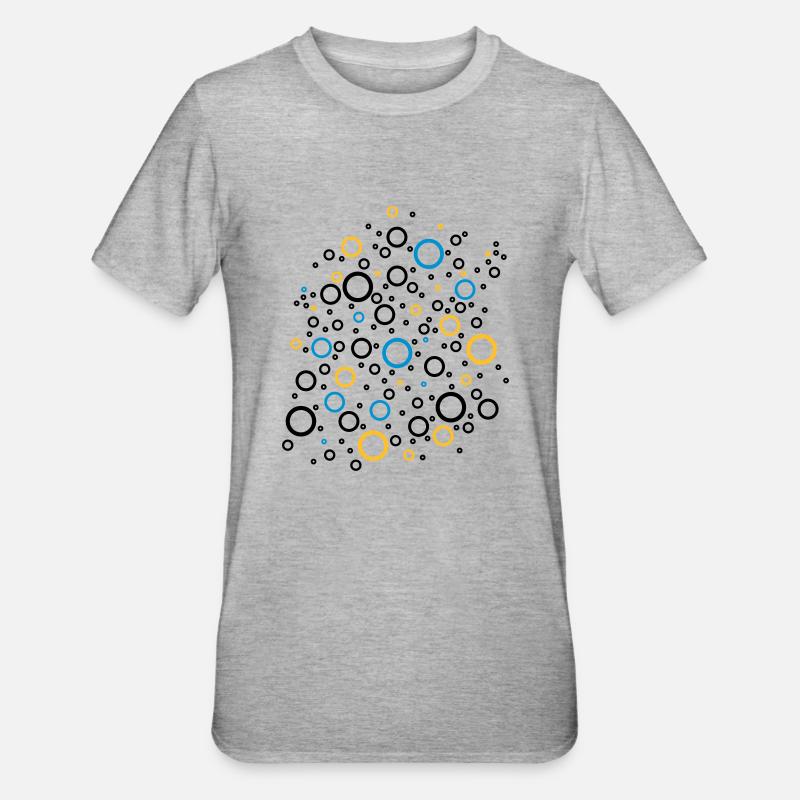 Colour Bubbles - Unisex Polycotton T-Shirt - Grau meliert