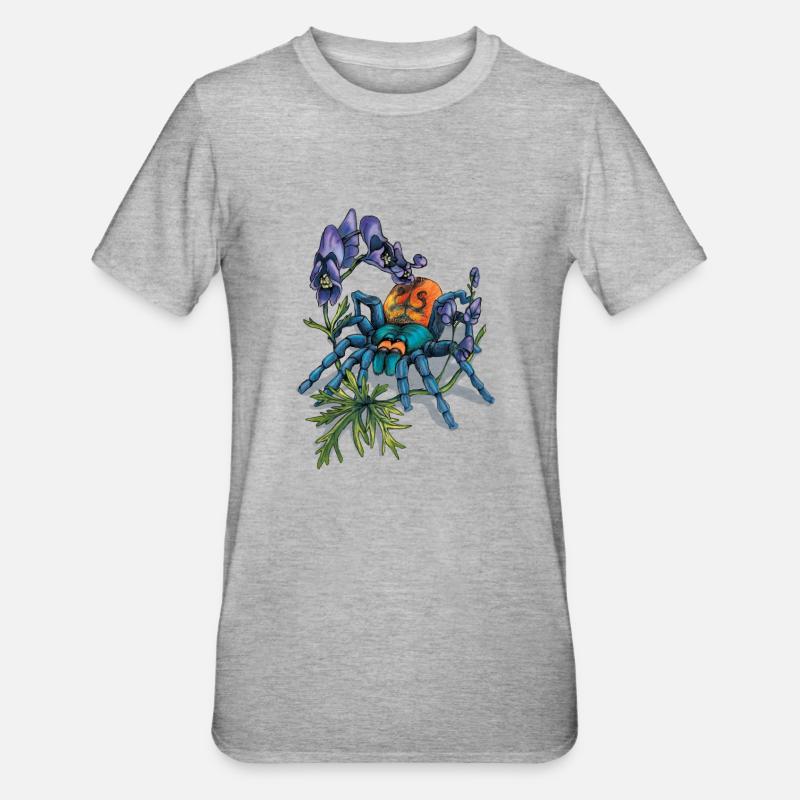 Spinne (Arachne) - Unisex Polycotton T-Shirt - Grau meliert