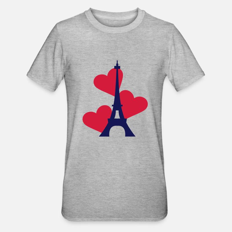 Love Eiffeltoren / Eiffeltower / Tour Eiffel - Unisex Polycotton T-Shirt - heather grey