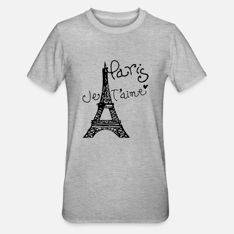 Paris Je T'aime Eiffel tower - Unisex Polycotton T-Shirt - heather grey