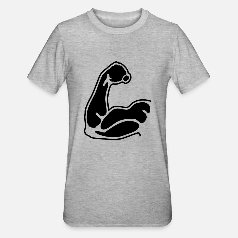 muscles - Unisex Polycotton T-Shirt - heather grey