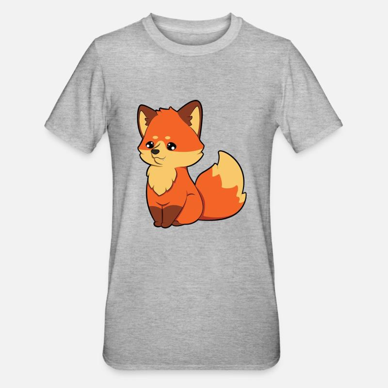 Fuchs - Unisex Polycotton T-Shirt - Grau meliert
