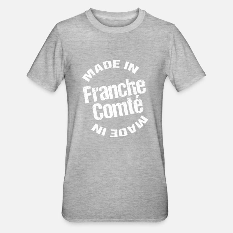 Made in Franche Comté blc - T-shirt polycoton Unisexe - gris chiné