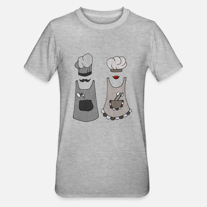 Kochen und kochen - Unisex Polycotton T-Shirt - Grau meliert