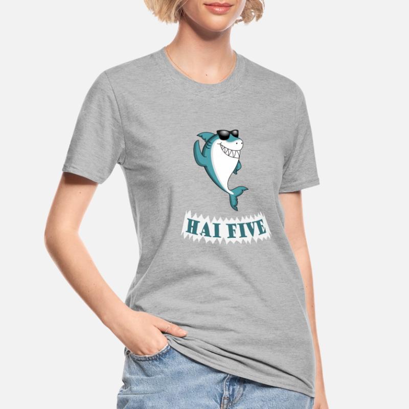 Haifisch High Five oder in dem Fall: HAI FIVE! Unisex Polycotton T-Shirt
