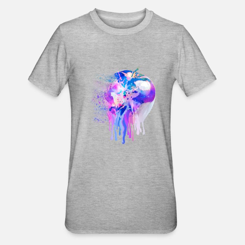 Apfel - Unisex Polycotton T-Shirt - Grau meliert