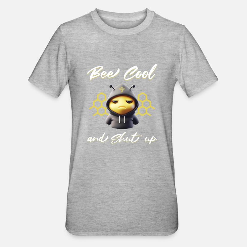 Cool bee design - Unisex Polycotton T-Shirt - heather grey