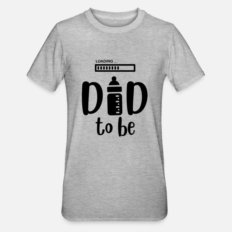 Dad being downloaded. Future gift Dad - Unisex Polycotton T-Shirt - heather grey