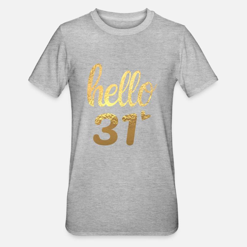 Hello 31 doré - T-shirt polycoton Unisexe - gris chiné