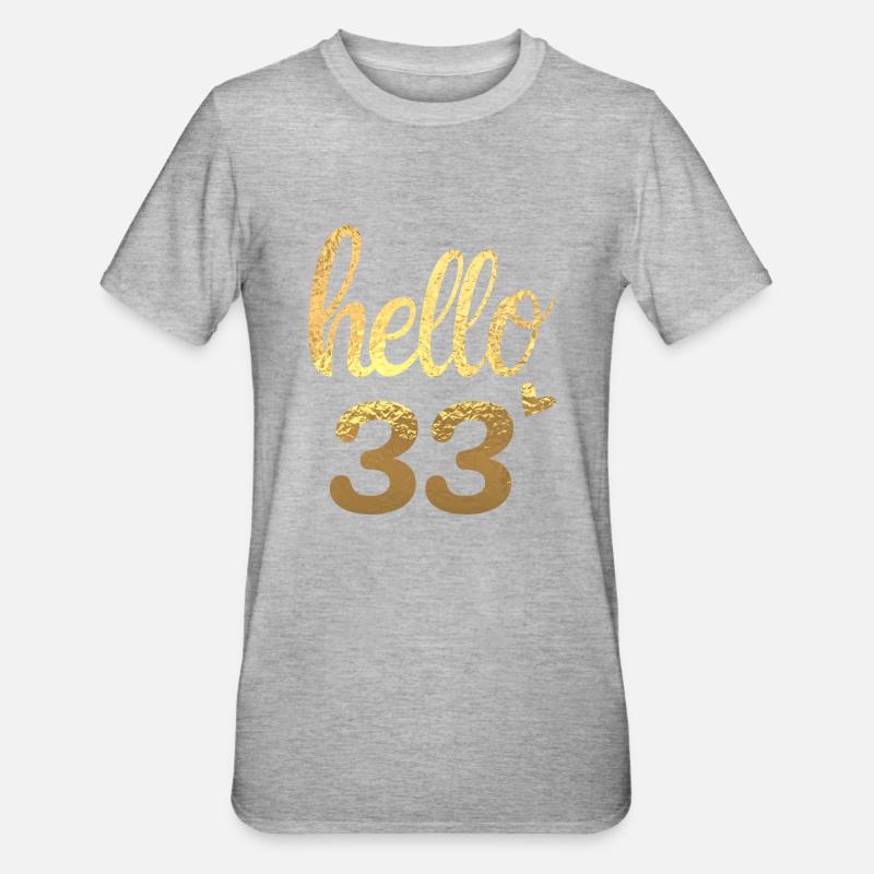 Hello 33 doré - T-shirt polycoton Unisexe - gris chiné