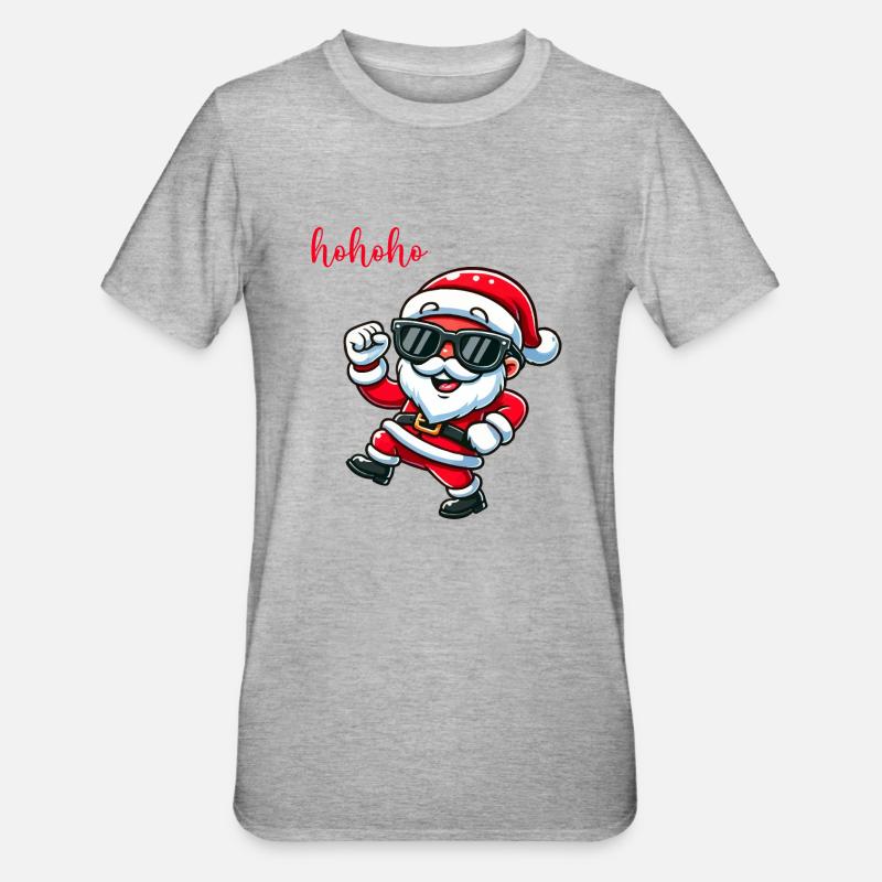 weihnachtsmann hohoho - Unisex Polycotton T-Shirt - Grau meliert