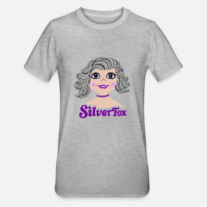 Silverfox Graue Haare Nostalgie - Unisex Polycotton T-Shirt - Grau meliert