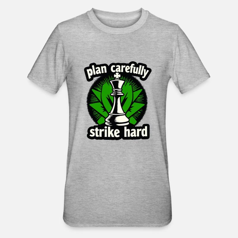 Schach plan carefully strike hard - Unisex Polycotton T-Shirt - heather grey
