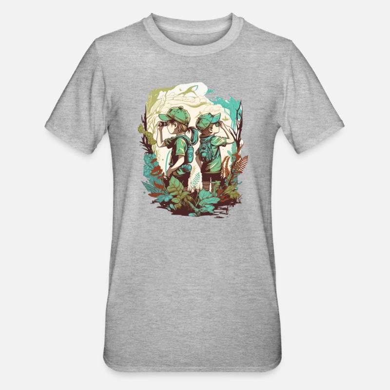 Die kleinen Entdecker - Unisex Polycotton T-Shirt - Grau meliert