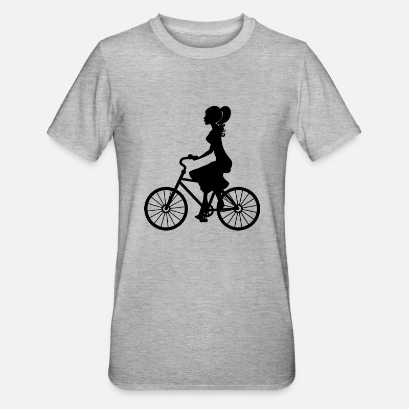 fille de vélo - T-shirt polycoton Unisexe - gris chiné