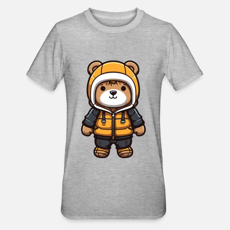 Ours Comic Hiver - T-shirt polycoton Unisexe - gris chiné