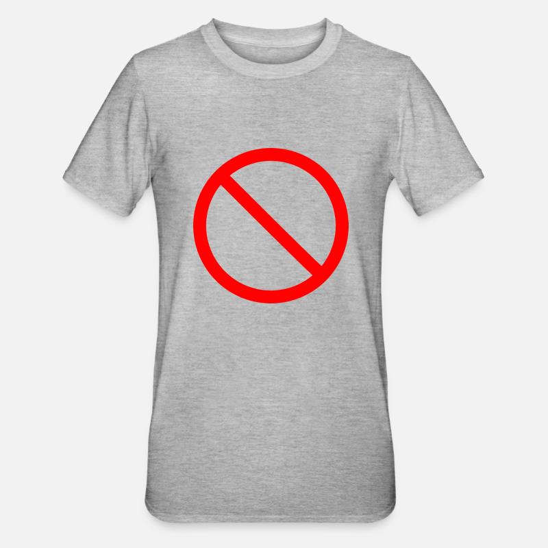 Verbot Zeichen - Unisex Polycotton T-Shirt - Grau meliert