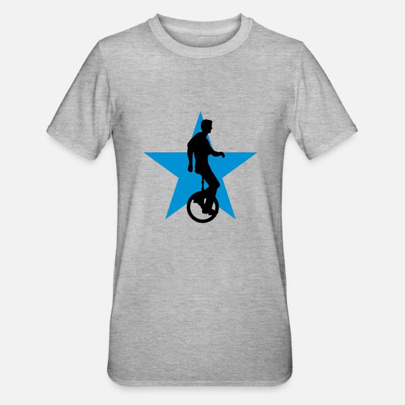 einradfahrer_2c - T-shirt polycoton Unisexe - gris chiné