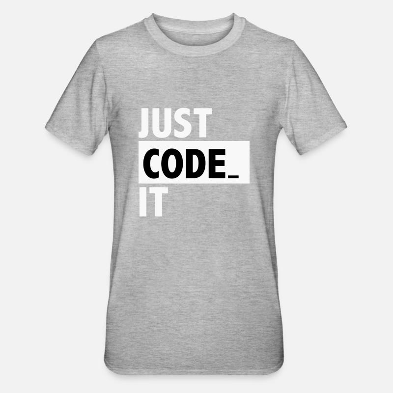 just code it - Unisex Polycotton T-Shirt - heather grey