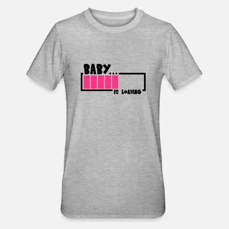 Baby Is Loading Design - T-shirt polycoton Unisexe - gris chiné