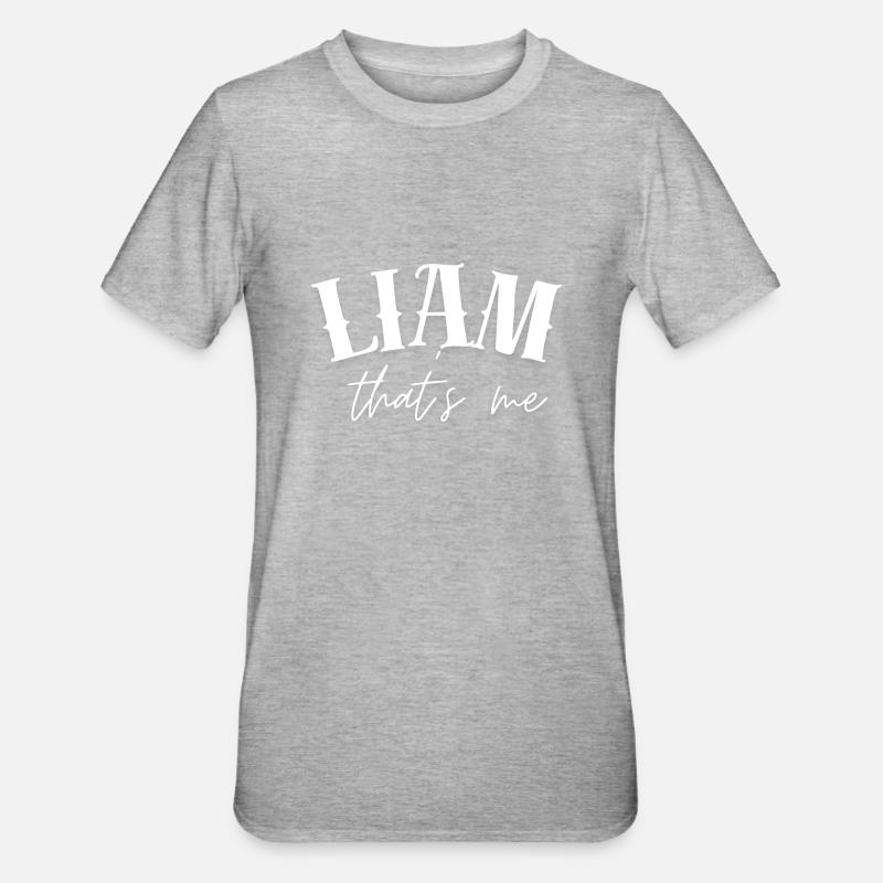 Liam Name Geschenke Liam Vorname - Unisex Polycotton T-Shirt - Grau meliert