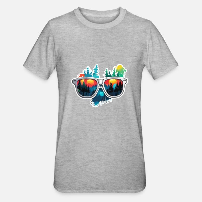 Sunglasses / Reflection / Forest / Reflection - Unisex Polycotton T-Shirt - heather grey