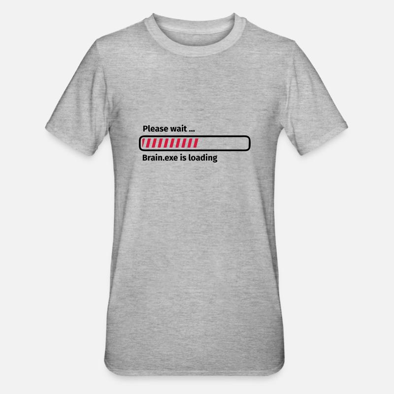 Please wait brain.exe is loading - Unisex Polycotton T-Shirt - heather grey