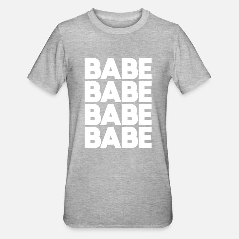 Babe babe babe babe babe babe babe - Unisex Polycotton T-Shirt - heather grey