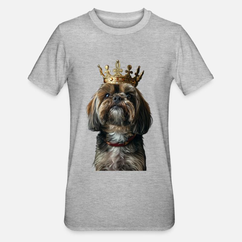 Lhasa Apso - Unisex Polycotton T-Shirt - Grau meliert